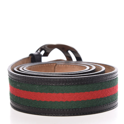 Gucci Calfskin Web Interlocking G Belt 105 42 Black 3 of 9