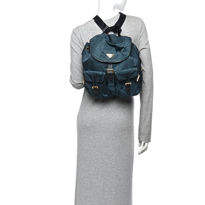 Prada Tessuto Nylon Saffiano Vela Backpack Denim 2 of 11