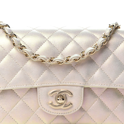 Chanel Iridescent Lambskin Quilted Mini Rectangular Flap Ivory 10 of 11