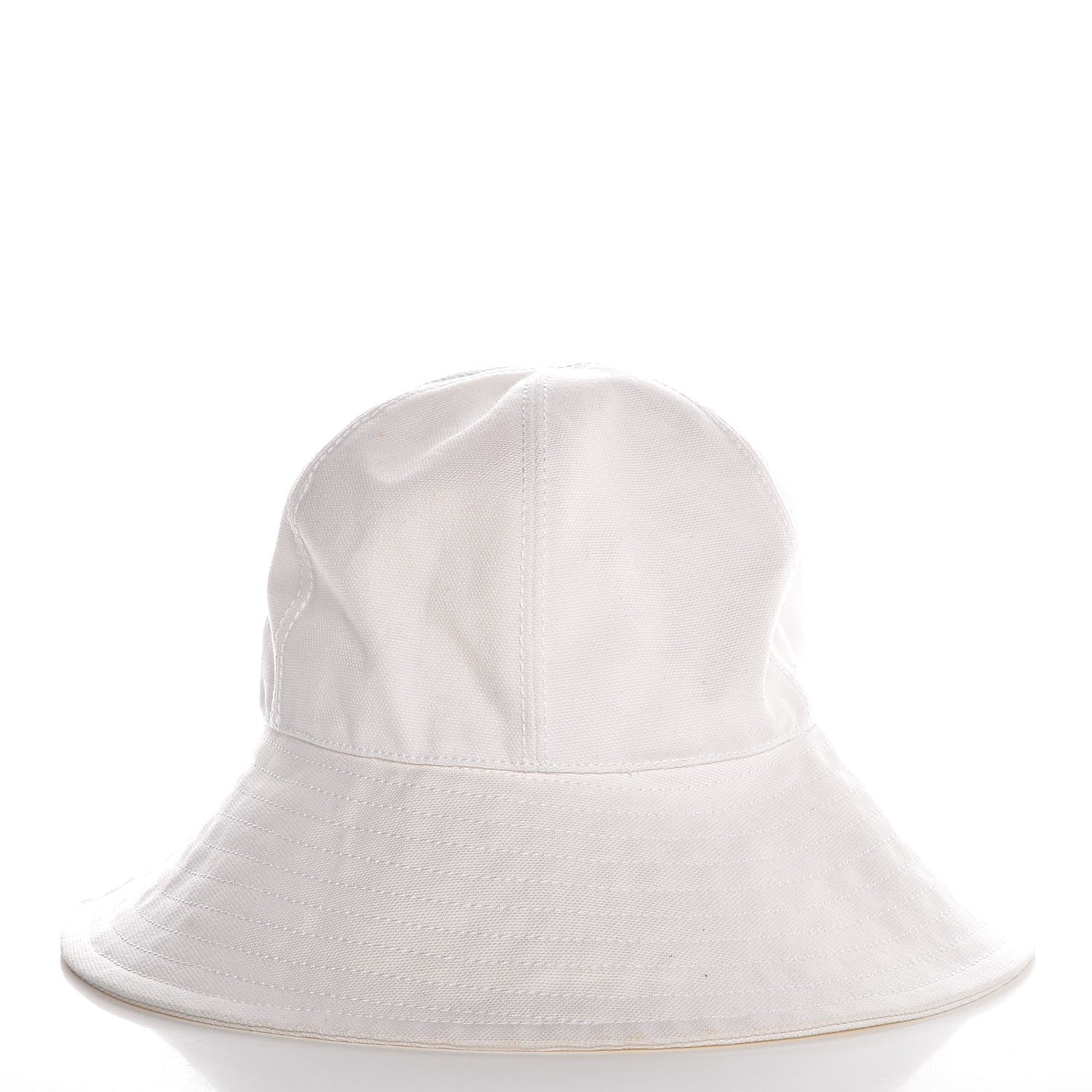 Chanel Cotton Butterfly Embellished Bucket Hat 58 White 3 of 7