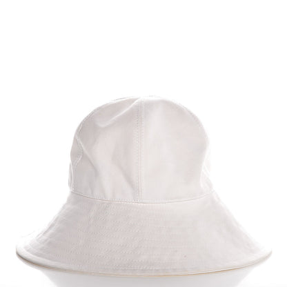 Chanel Cotton Butterfly Embellished Bucket Hat 58 White 3 of 7