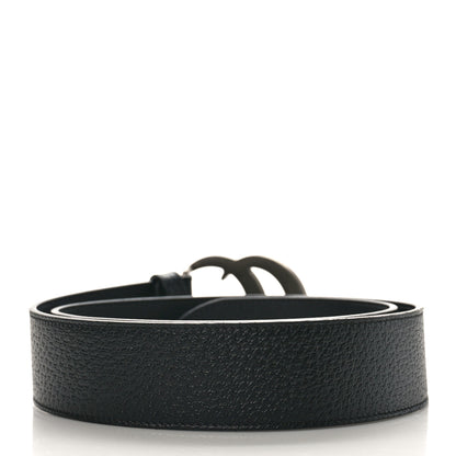 Gucci Textured Dollar Calfskin Nickel Double G 40mm Belt 85 34 Black 2 of 6