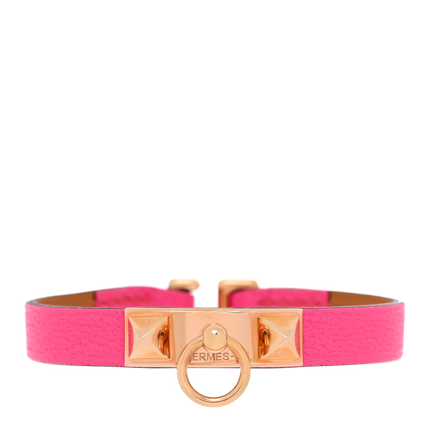 Hermes Chevre Chamkila Rivale Mini Bracelet T2 Rose Pop 1 of 5