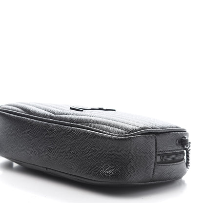 Saint Laurent Grain De Poudre Matelasse Monogram Mini Lou Camera Bag Black 9 of 11