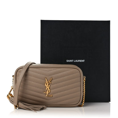 Saint Laurent Grain De Poudre Matelasse Monogram Mini Lou Camera Bag Dark Beige 11 of 11