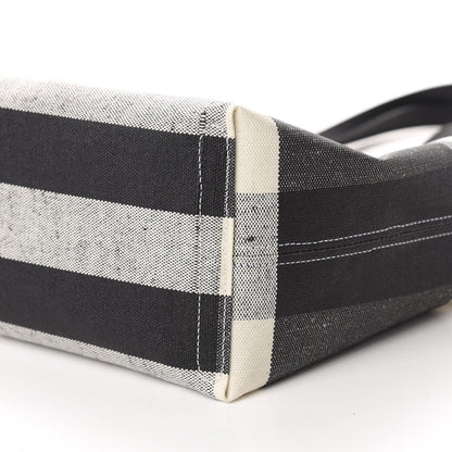 Burberry Coated Canvas Mega Check Medium Doodle Tote Black White 7 of 9