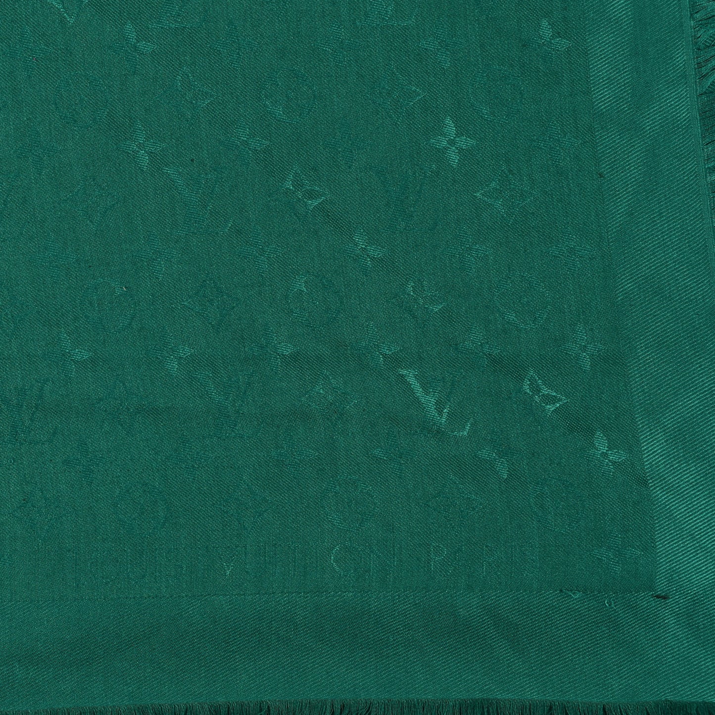 Silk Wool Monogram Shawl Green