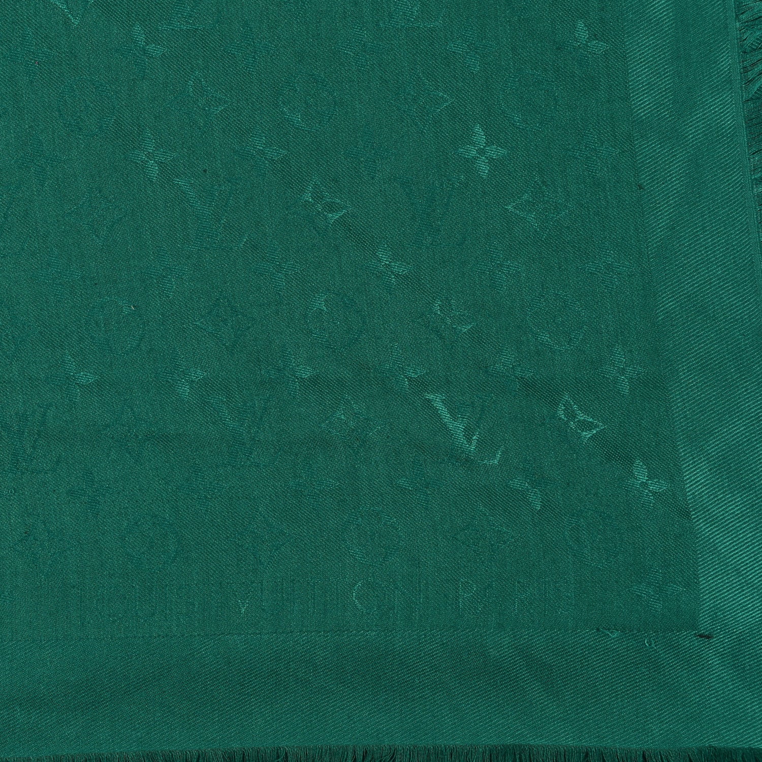 Louis Vuitton Silk Wool Monogram Shawl Green 2 of 4