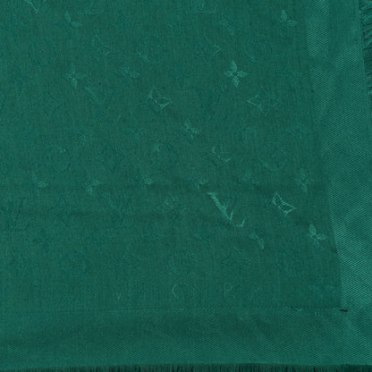 Louis Vuitton Silk Wool Monogram Shawl Green 2 of 4