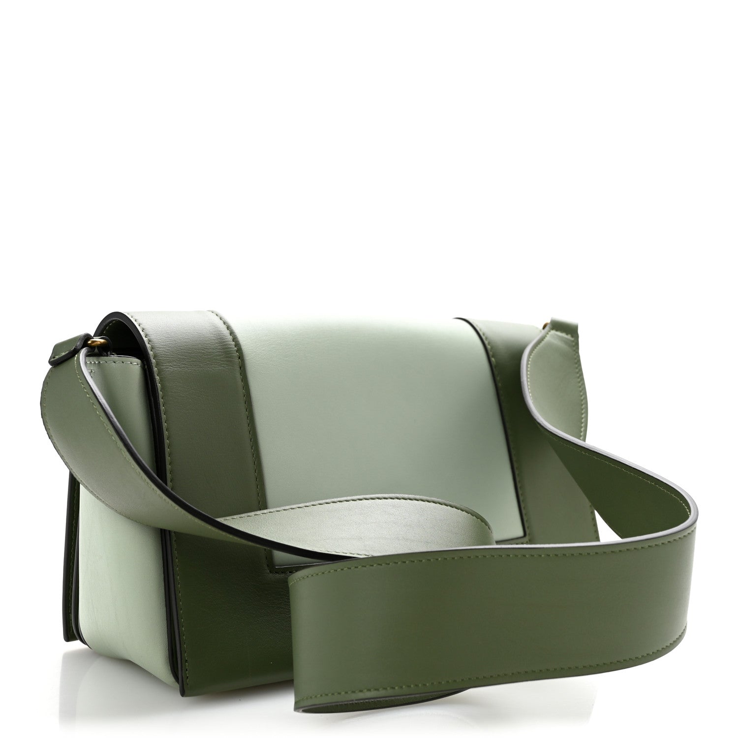 Celine Shiny Smooth Calfskin Medium Frame Shoulder Bag Olive Pastel Green 3 of 13