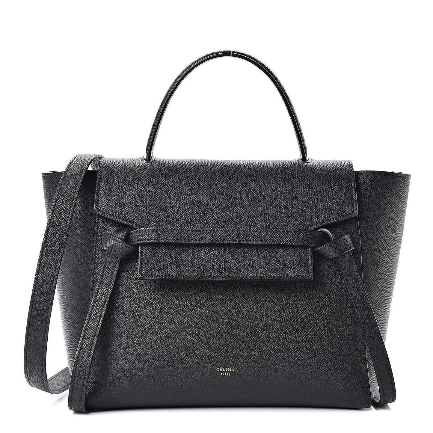 Grained Calfskin Micro Belt Bag Black
