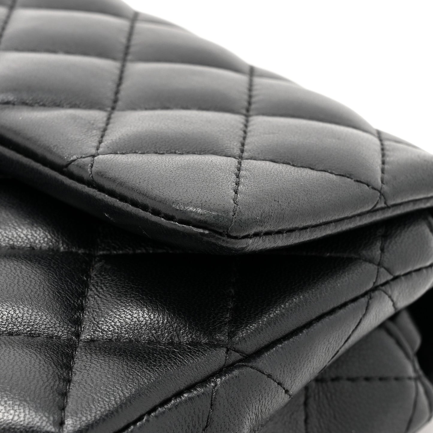 Lambskin Quilted Mini Rectangular Flap Black
