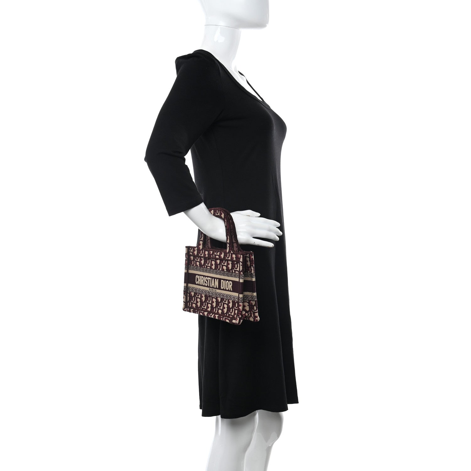 Christian Dior Oblique Mini Book Tote Burgundy Multicolor 2 of 16