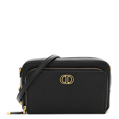 Christian Dior Grained Calfskin Caro Double Pouch Black 1 of 13