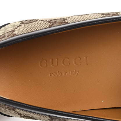 Gucci Canvas GG Monogram Horsebit Calfskin Womens Horsebit Platform Loafers 37 Beige Ebony 8 of 10