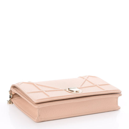 Christian Dior Grained Calfskin Diorama Wallet on Chain Pouch Rose Poudre 4 of 9