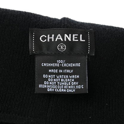 Chanel Cashmere CC Beanie Hat Black Gold 5 of 5