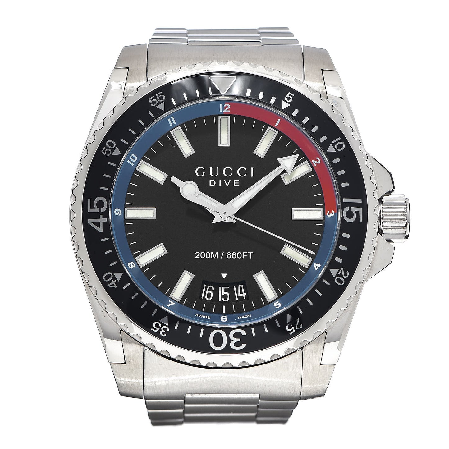 Stainless Steel 45mm Dive Quartz Watch Blue