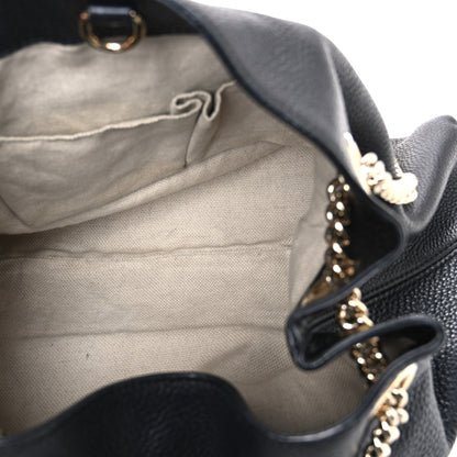 Gucci Pebbled Calfskin Medium Soho Chain Shoulder Bag Black 5 of 10