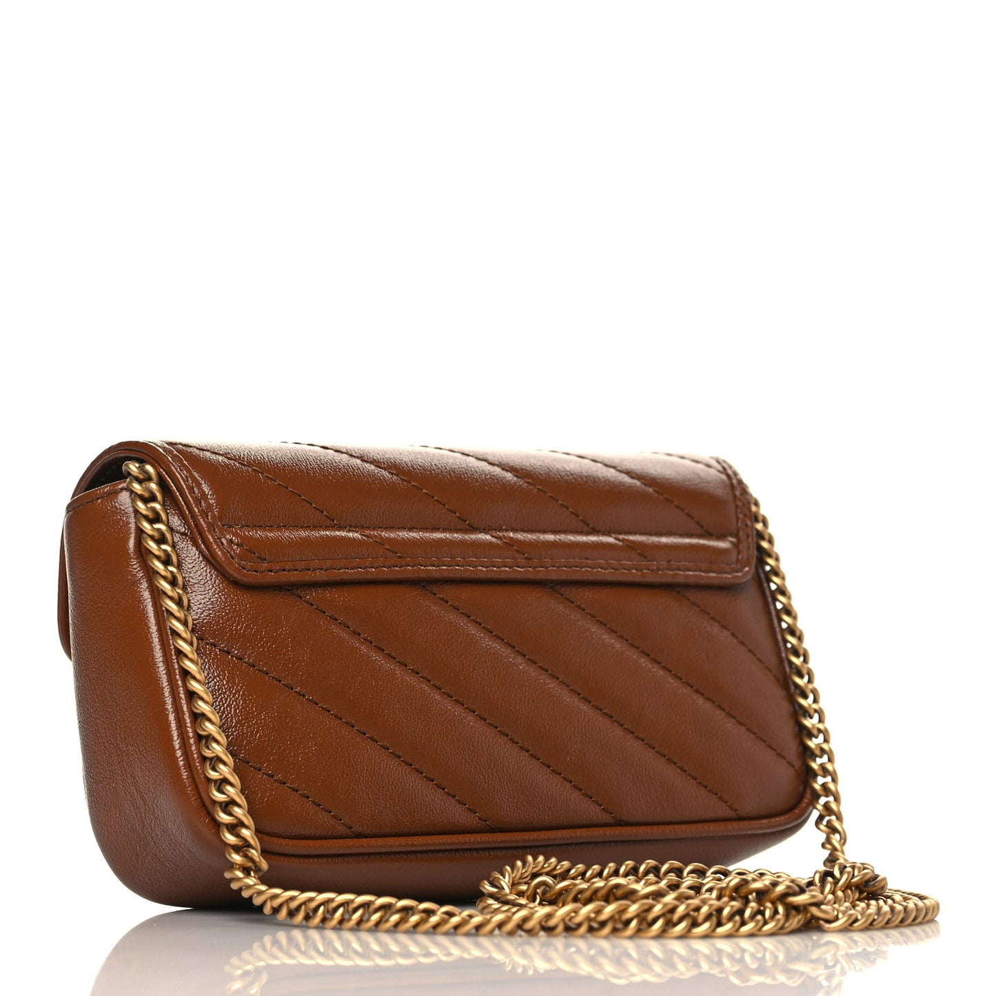 Azalea Calfskin Matelasse Diagonal Super Mini GG Marmont Shoulder Bag Cuir