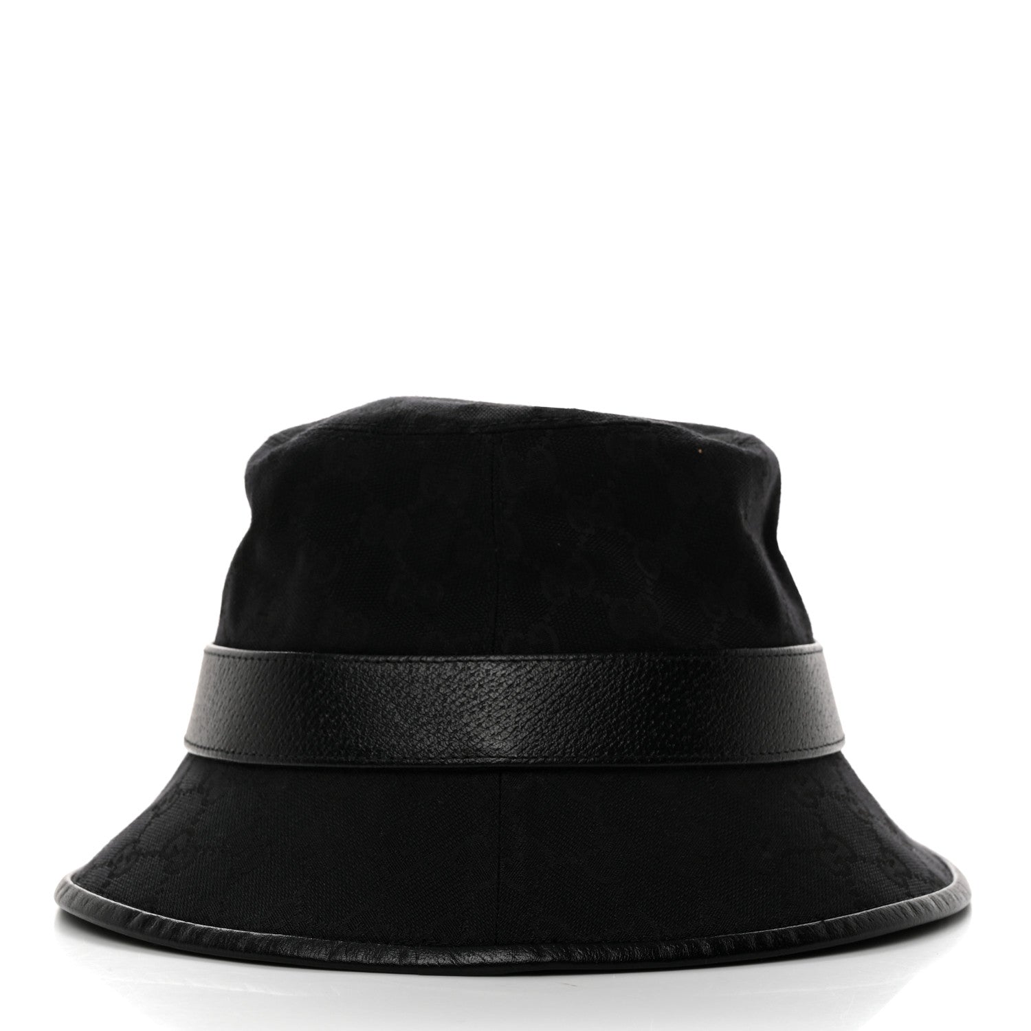 Gucci Monogram Textured Dollar Calfskin GG Jago Bucket Hat M Black 6 of 11