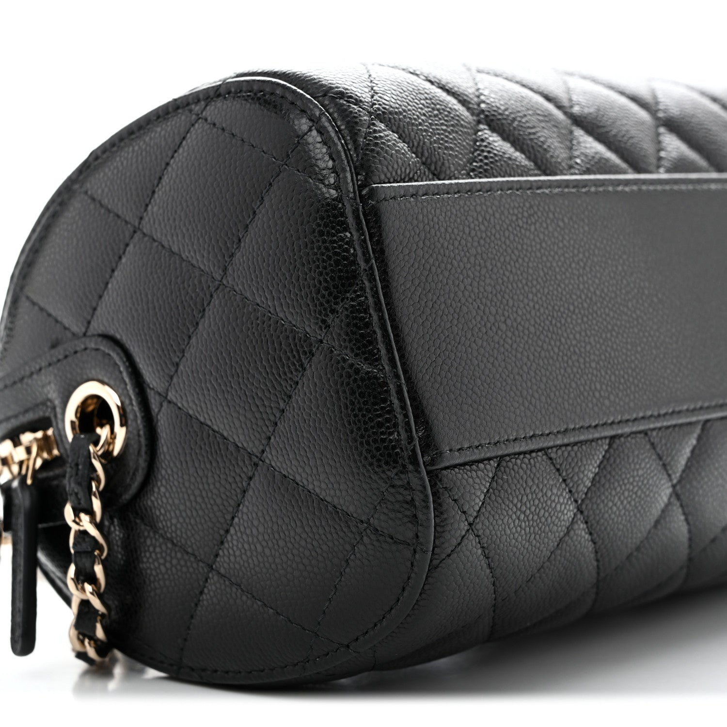 Chanel Caviar Quilted Barrel Clutch With Chain  Black 8 of 12