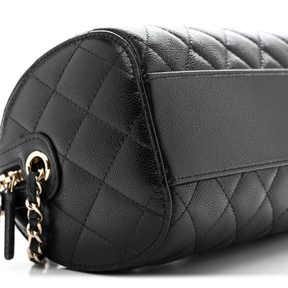 Chanel Caviar Quilted Barrel Clutch With Chain  Black 8 of 12