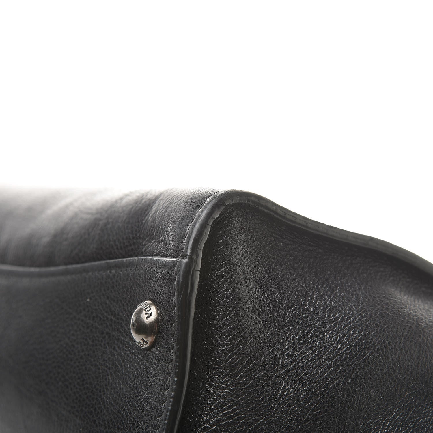 Prada Glace Calf Small Twin Pocket Tote Black 12 of 25