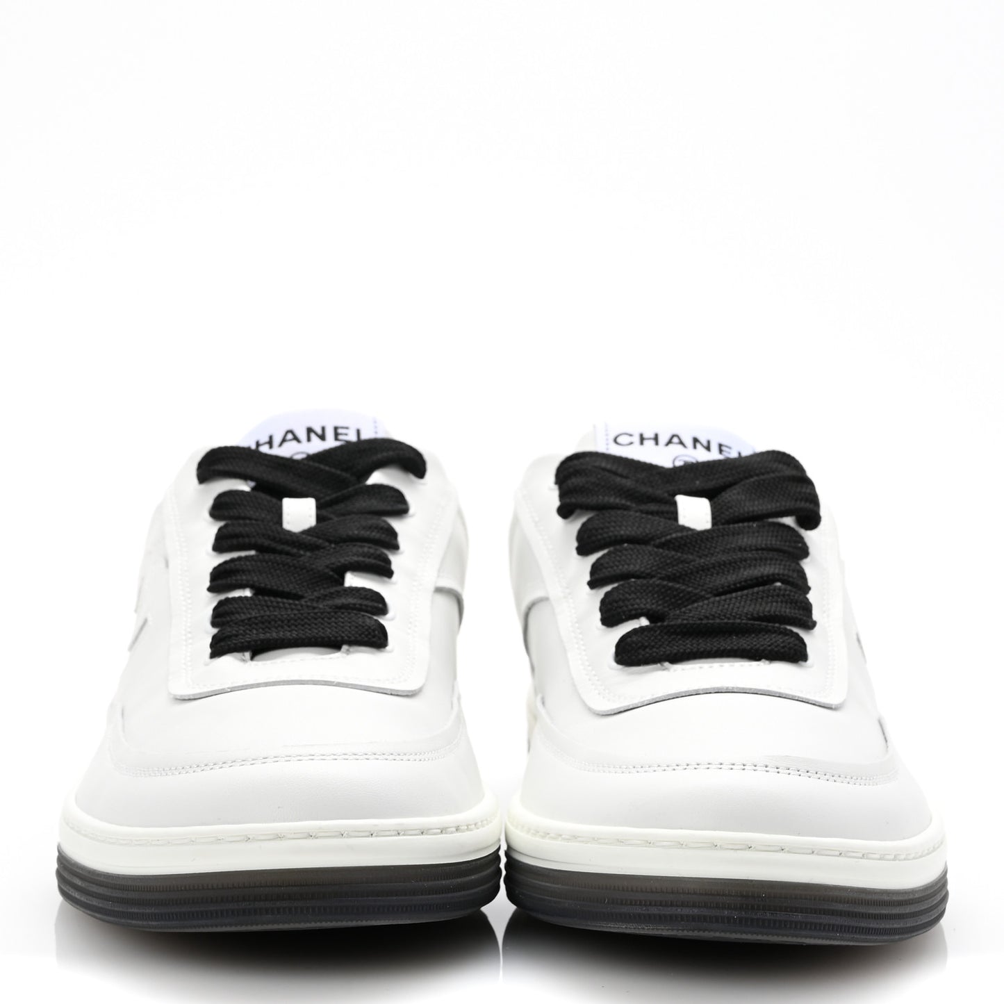 Calfskin CC Womens Sneakers 40 White Black