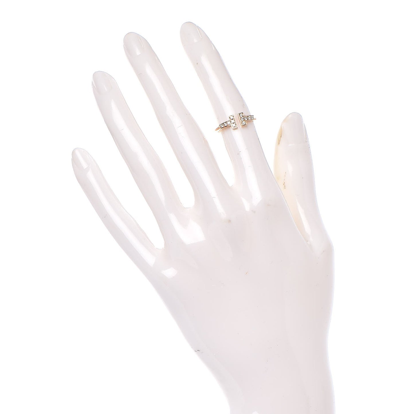 18K Rose Gold Diamond T Wire Ring 48 4.5