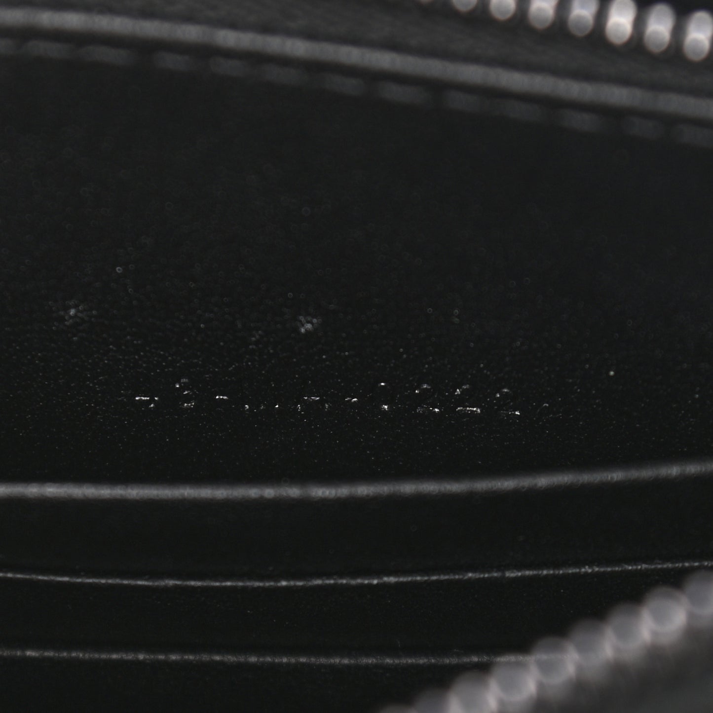 Calfskin Macrocannage Diamond Caro Zipped Pouch With Chain Black