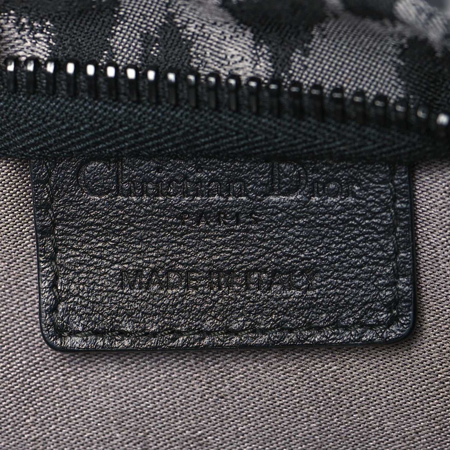 Canvas Embroidered Mizza Diortravel Zipped Pouch Black Grey