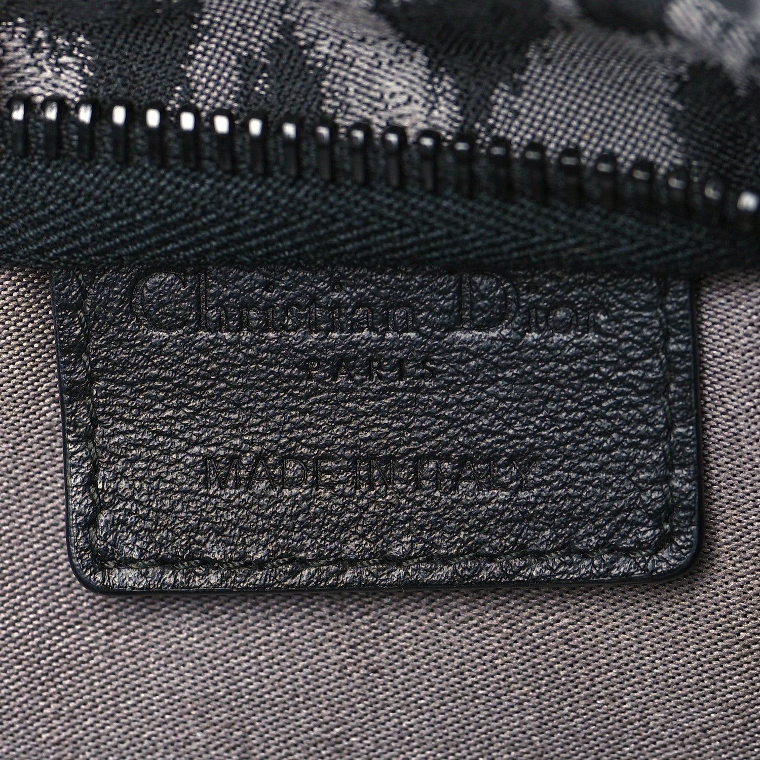 Christian Dior Canvas Embroidered Mizza Diortravel Zipped Pouch Black Grey 6 of 8