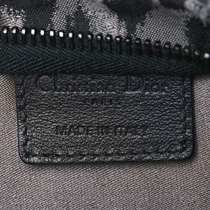 Christian Dior Canvas Embroidered Mizza Diortravel Zipped Pouch Black Grey 6 of 8