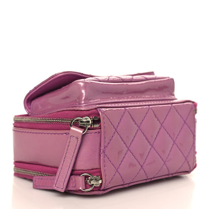 Chanel Patent Quilted Small Pocket Box Camera Case Purple 4 of 13
