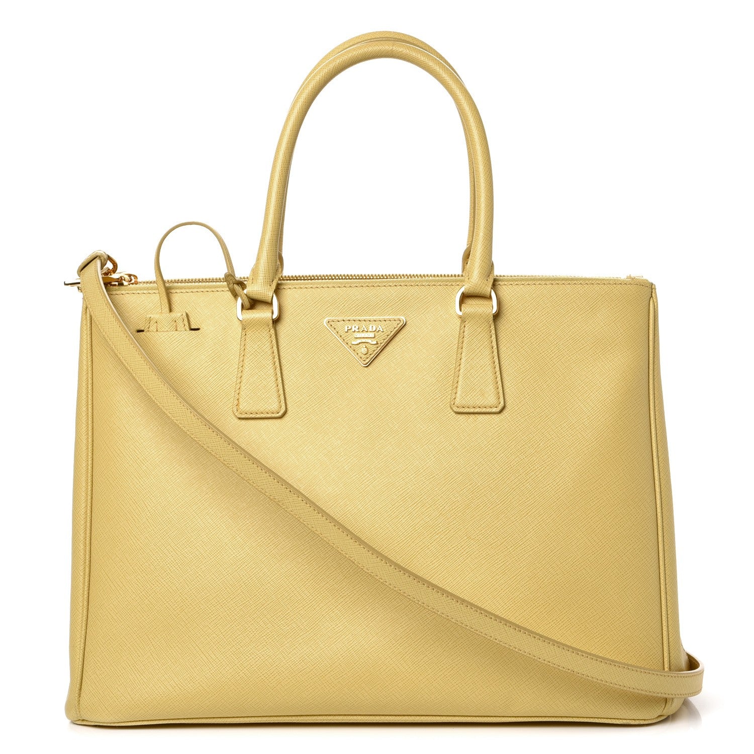 Prada Saffiano Large Galleria Double Zip Tote Polline 1 of 11