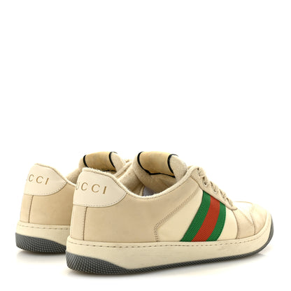 Gucci Nylon Nubuck Web Womens Screener Sneakers 37.5 Mystic White Dusty 40 Milk 5 of 12