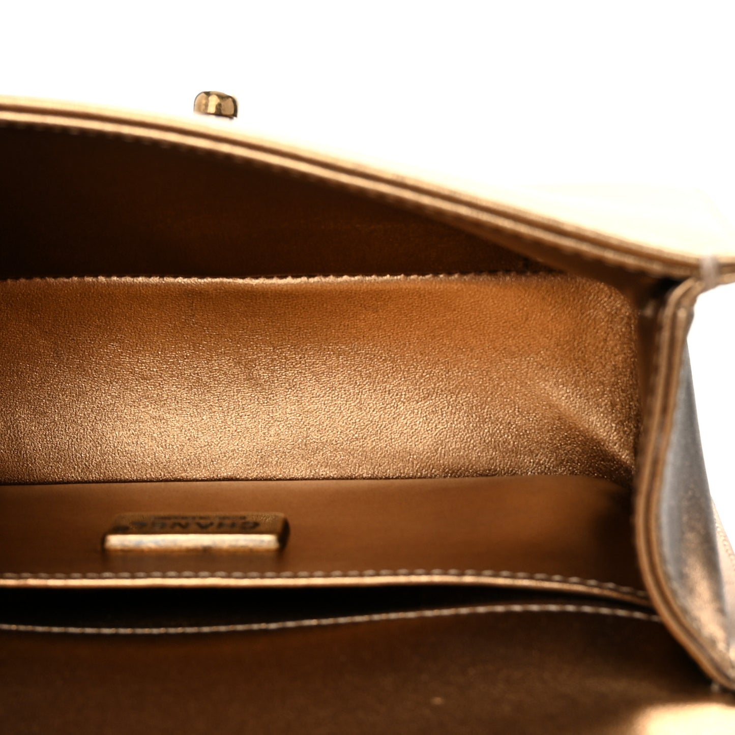 Snakeskin Calfskin Small Boy Flap Gold