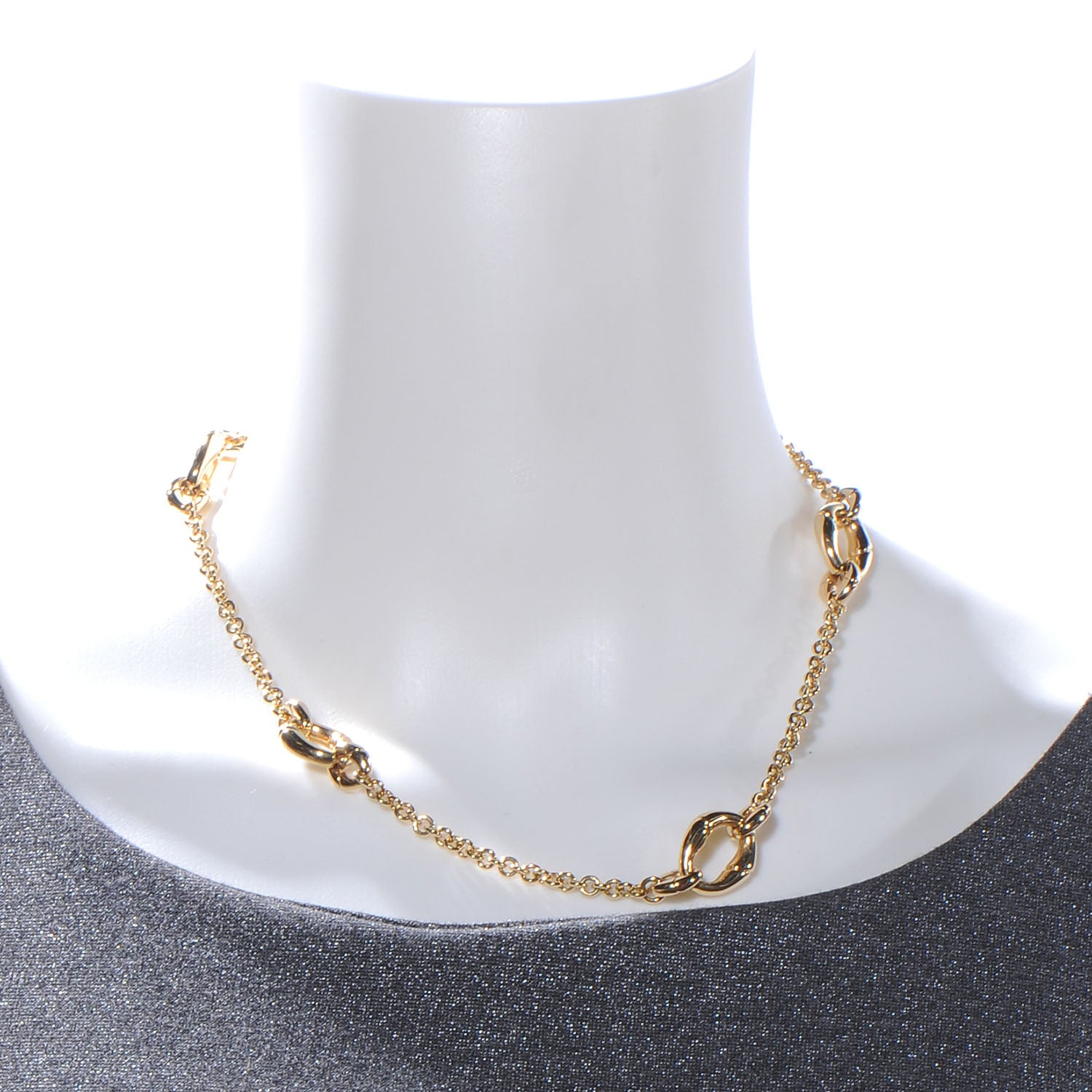 Gucci 18K Rose Gold Bamboo Chain Link Necklace 2 of 7