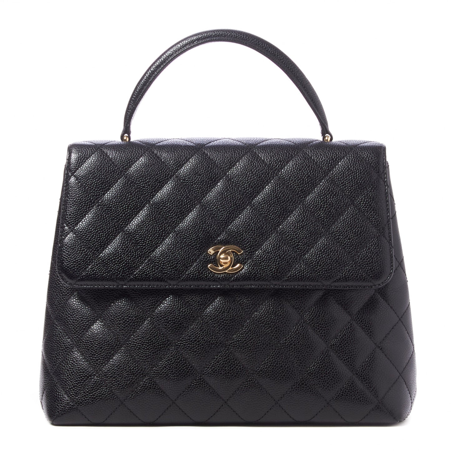 Caviar Quilted Jumbo Kelly Flap Black