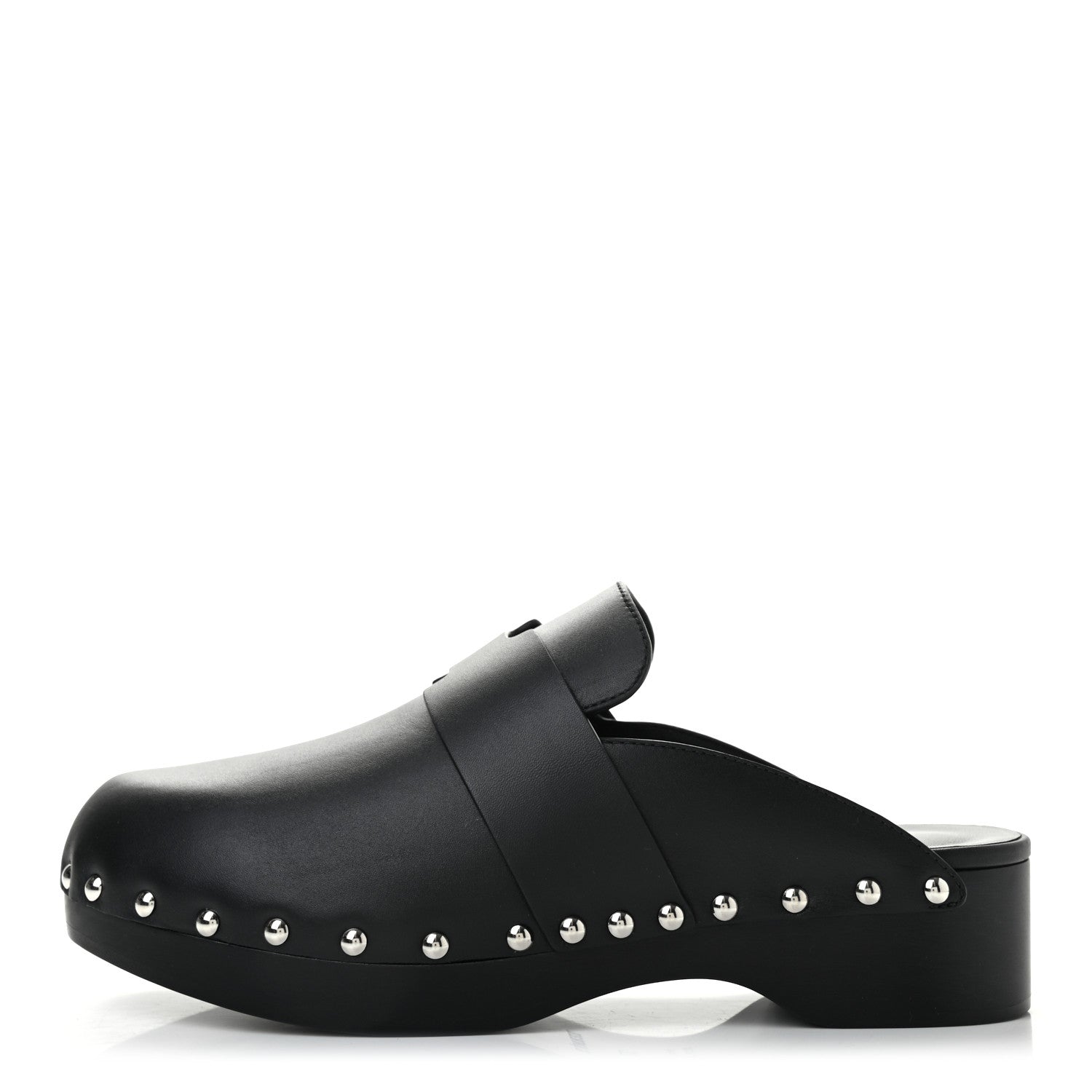 Hermes Calfskin Calya Mules 37 Black 1 of 8