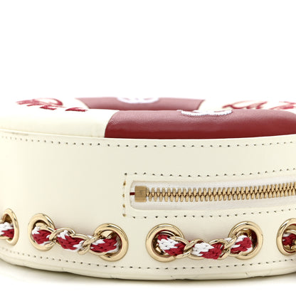Chanel Lambskin Coco Lifesaver Round Bag Red White 10 of 11