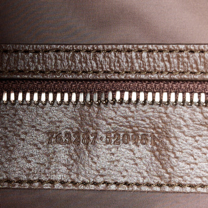 Gucci Tender GG Supreme Monogram Textured Dollar Calfskin Web Tote Beige Ebony New Acero 7 of 12