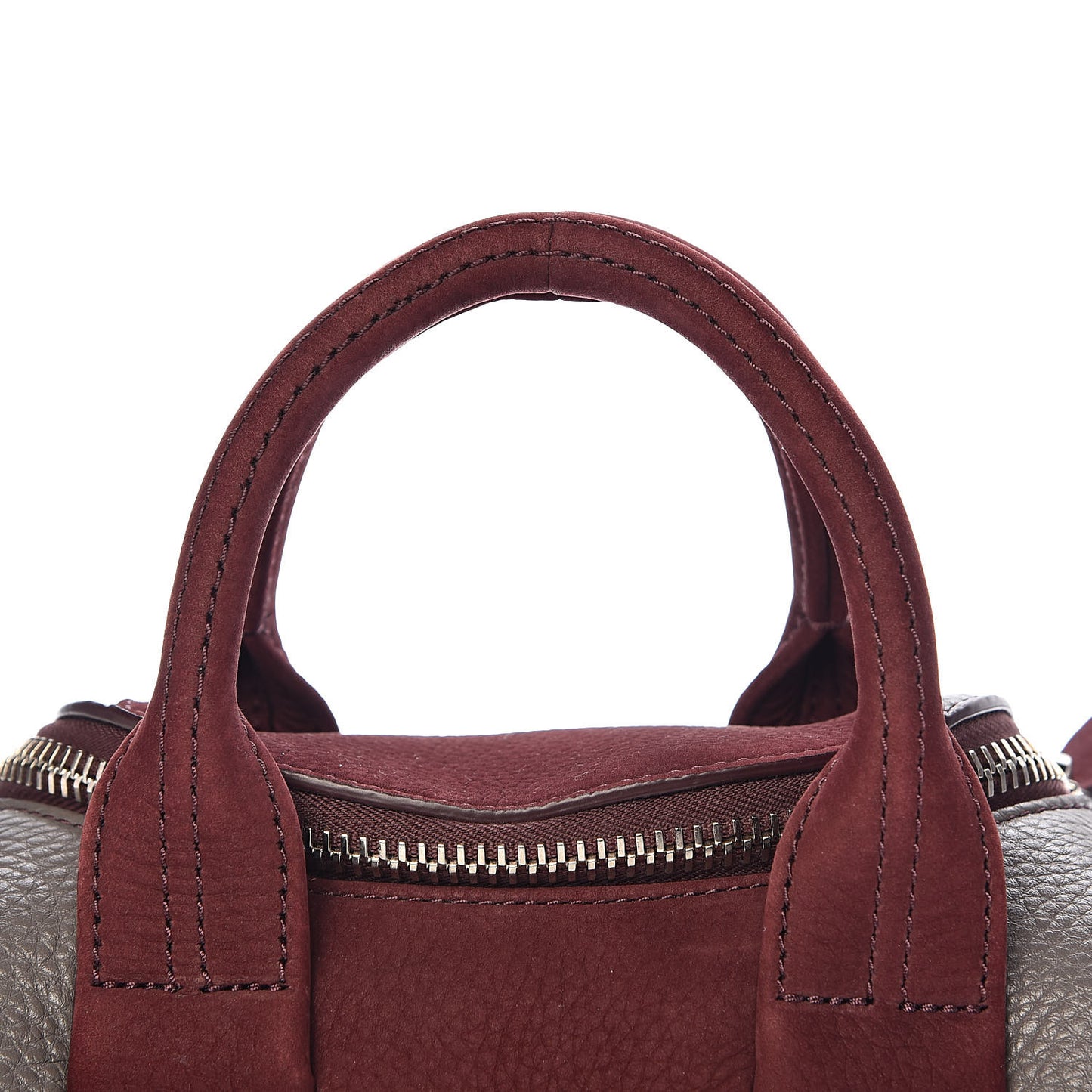 Nubuck Soft Pebbled Calfskin Mini Rockie Beet Stone Rhodium Hardware