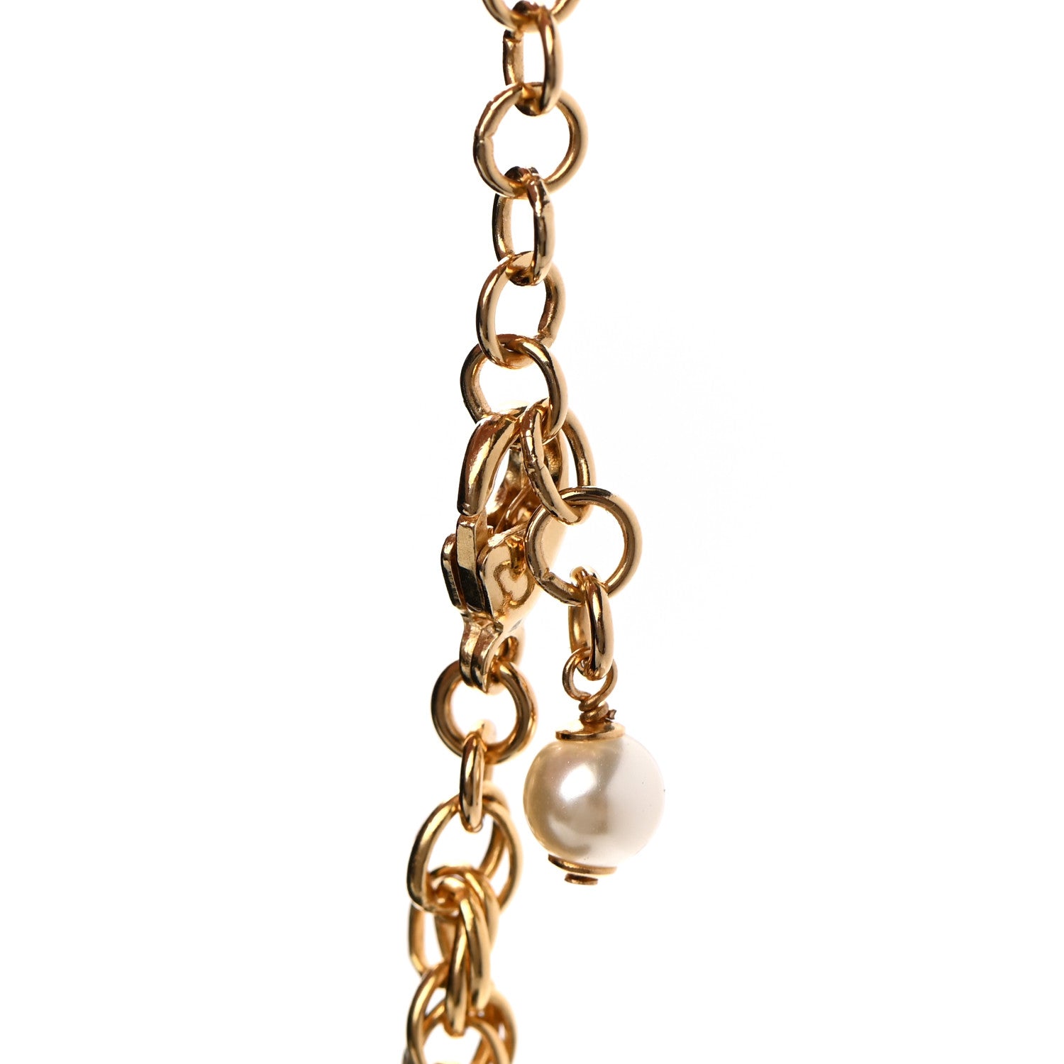 Chanel Crystal Pearl Bead CC Choker Gold Pink 5 of 7