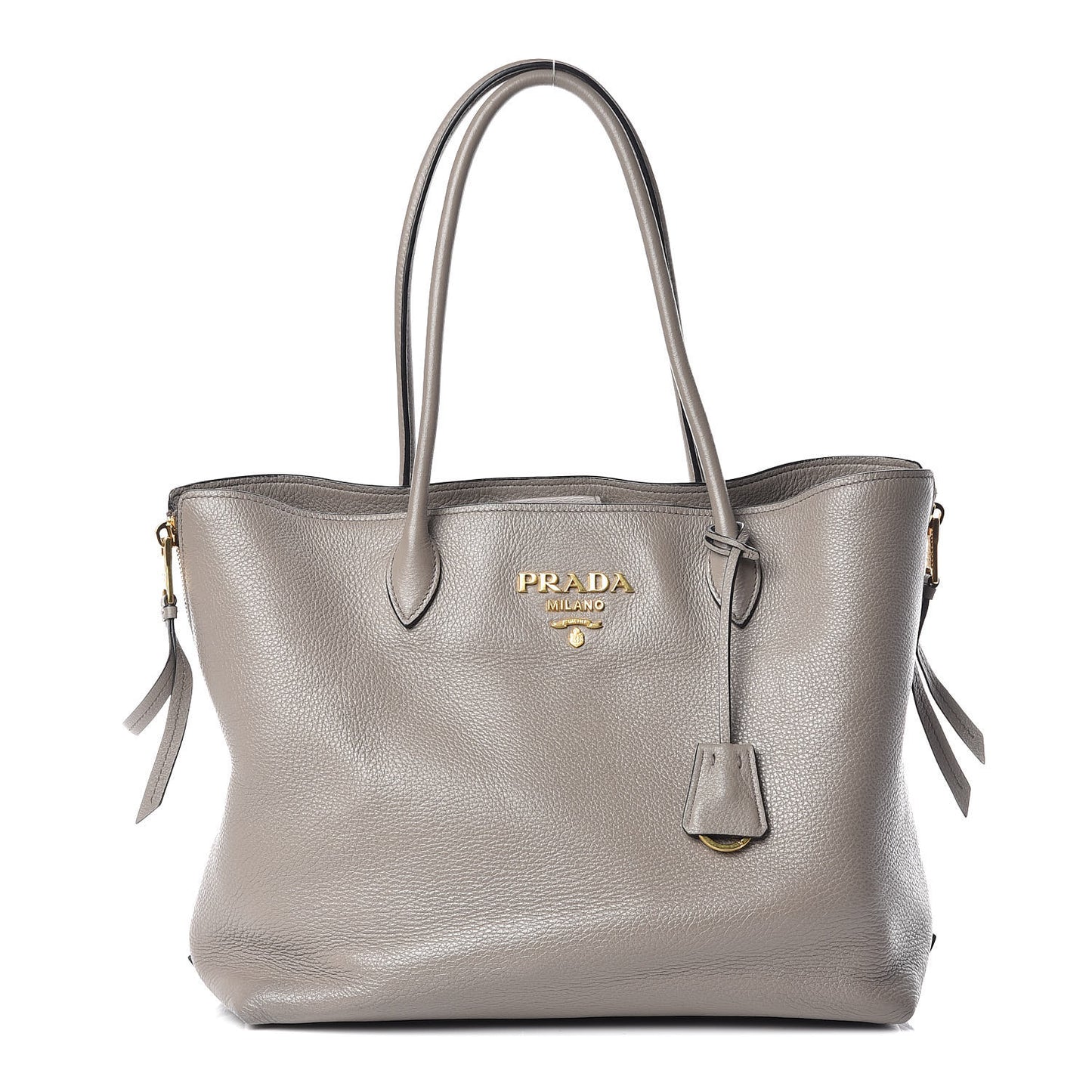 Vitello Daino Side Zip Tote Argilla