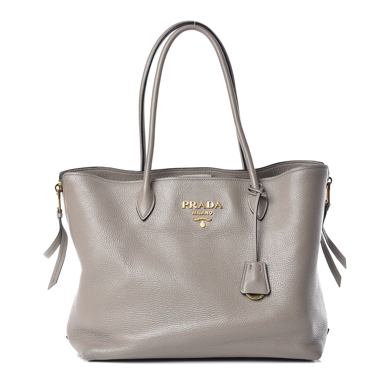 Prada Vitello Daino Side Zip Tote Argilla 1 of 8