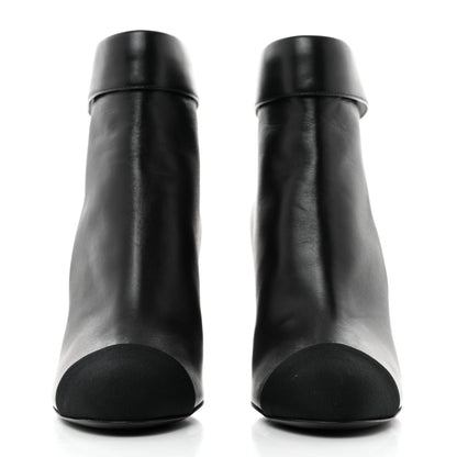 Chanel Lambskin Grosgrain Triangle & Collar 90 Ankle Boots 35 Black 2 of 9