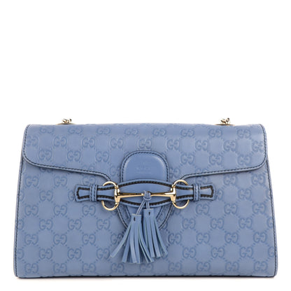 Gucci Soft Guccissima Medium Emily Chain Shoulder Bag Mineral Blue 1 of 8