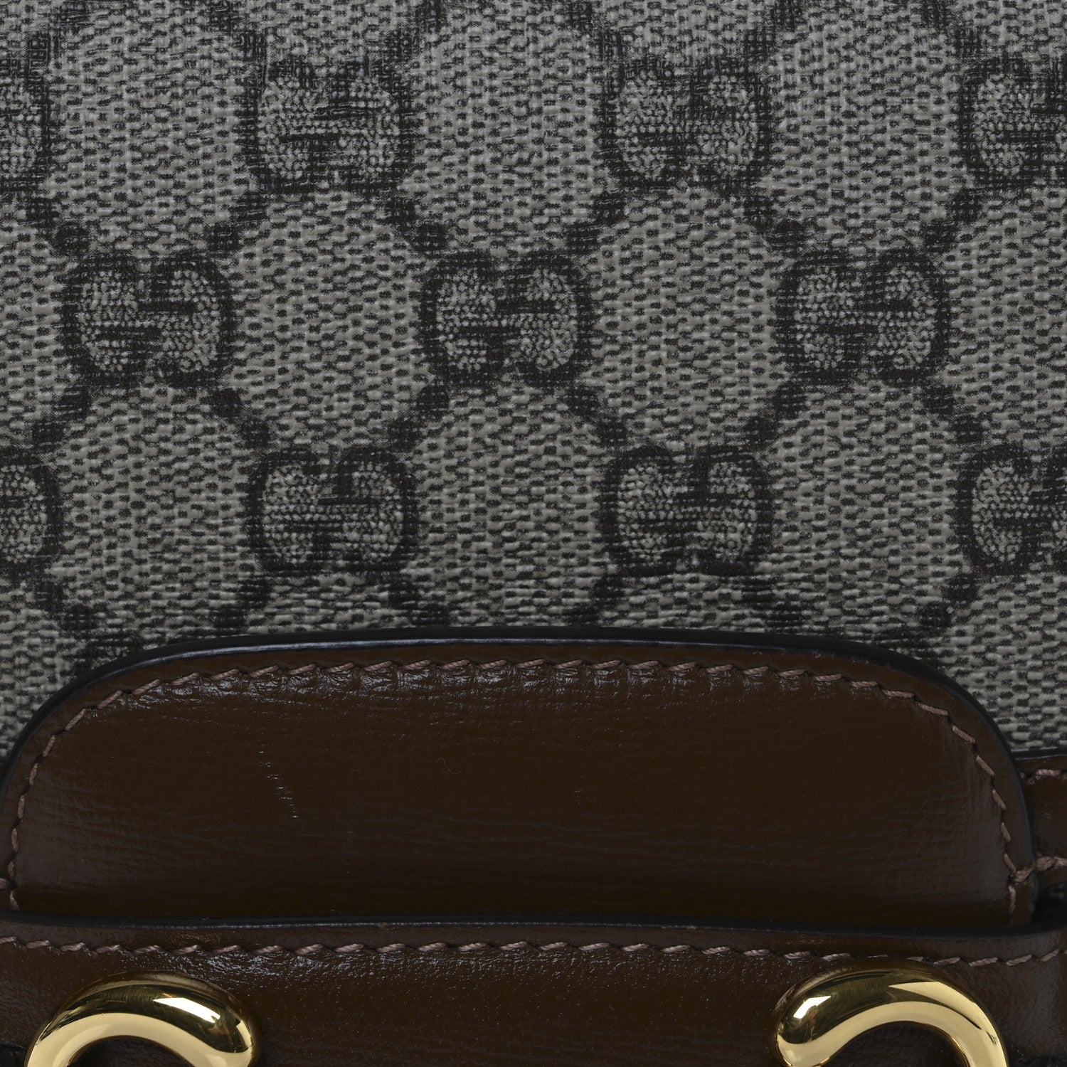 Gucci GG Supreme Monogram Horsebit 1955 Shoulder Bag Beige Brown Sugar 8 of 11